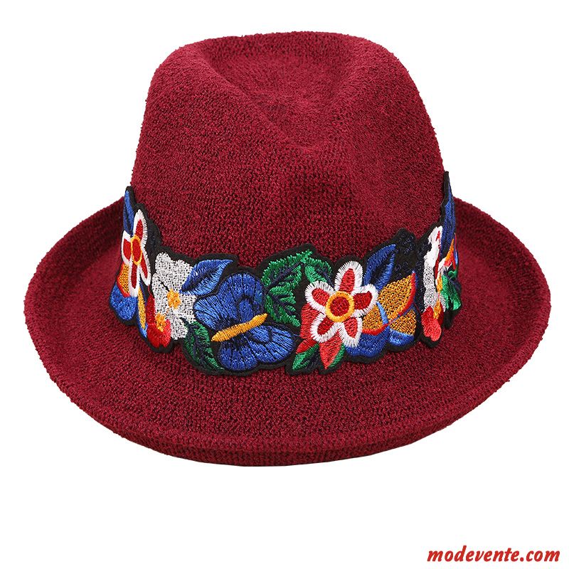 Chapeau Femme Brodé L'automne Tourisme Hiver Vacances Folk-custom Bleu