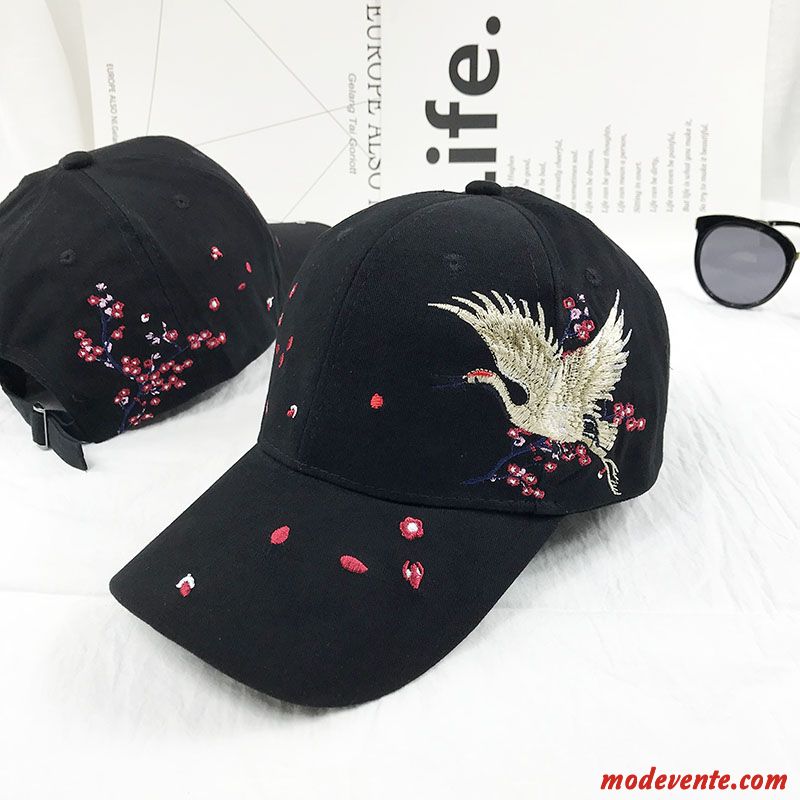 Chapeau Femme Brodé Tendance Casquette De Baseball Le Nouveau Été All-match Noir