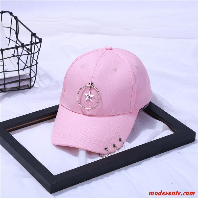 Chapeau Femme Casquette All-match Hip Hop Loisir Casquette De Baseball Rue Rose