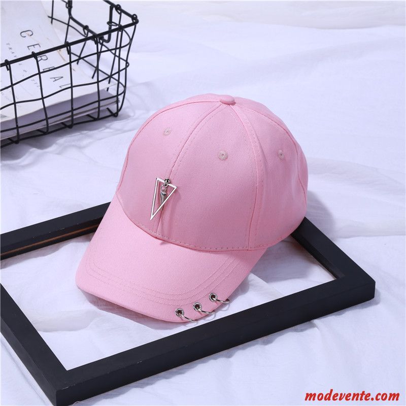 Chapeau Femme Casquette All-match Hip Hop Loisir Casquette De Baseball Rue Rose