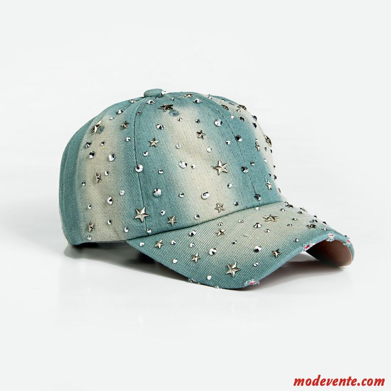 Chapeau Femme Casquette Crème Solaire Casquette De Baseball Chapeau De Soleil Tendance Ombre Bleu