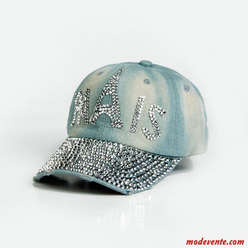 Chapeau Femme Casquette Crème Solaire Casquette De Baseball Chapeau De Soleil Tendance Ombre Bleu