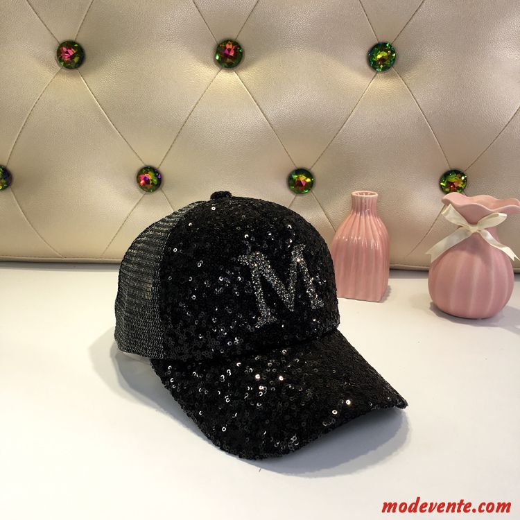 Chapeau Femme Casquette De Baseball Jeunesse Respirant Été Crème Solaire Paillettes Rose