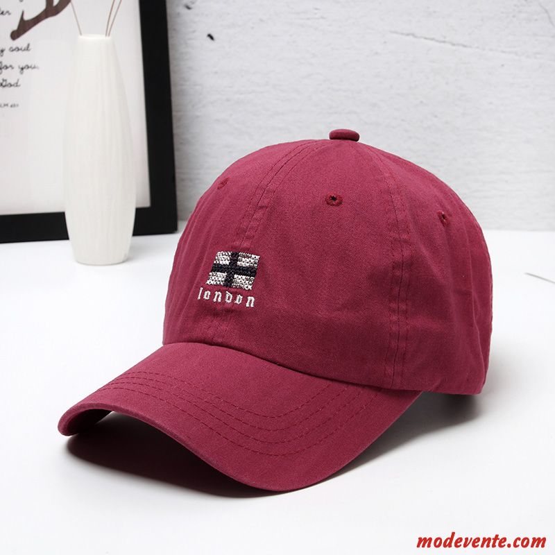 Chapeau Femme Casquette De Baseball Étudiant All-match Tendance Doux Rue Bordeaux