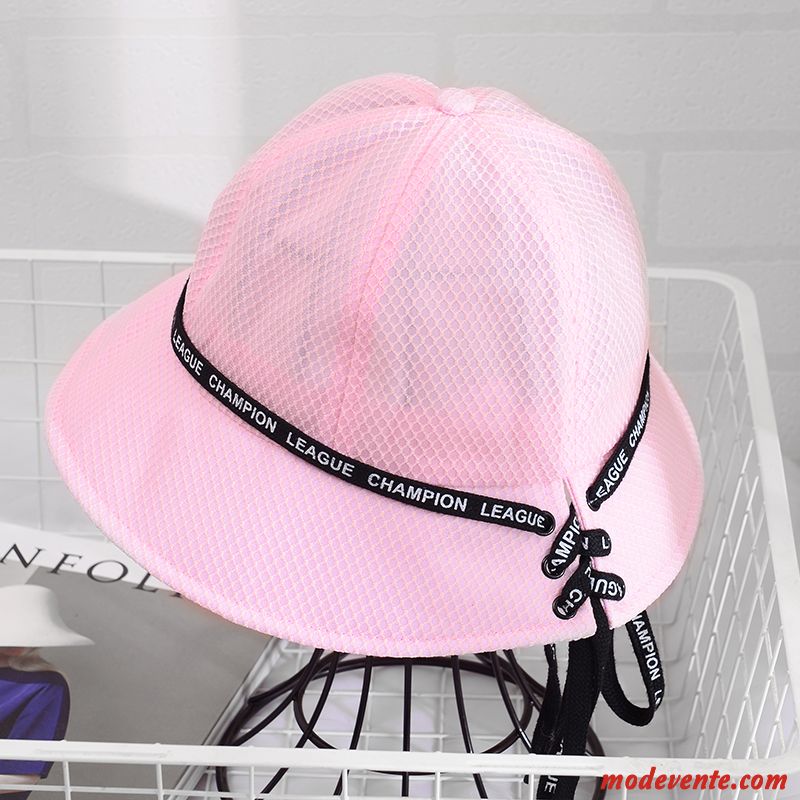 Chapeau Femme Chapeau De Pêcheur All-match Loisir Crème Solaire Été Plier Rose