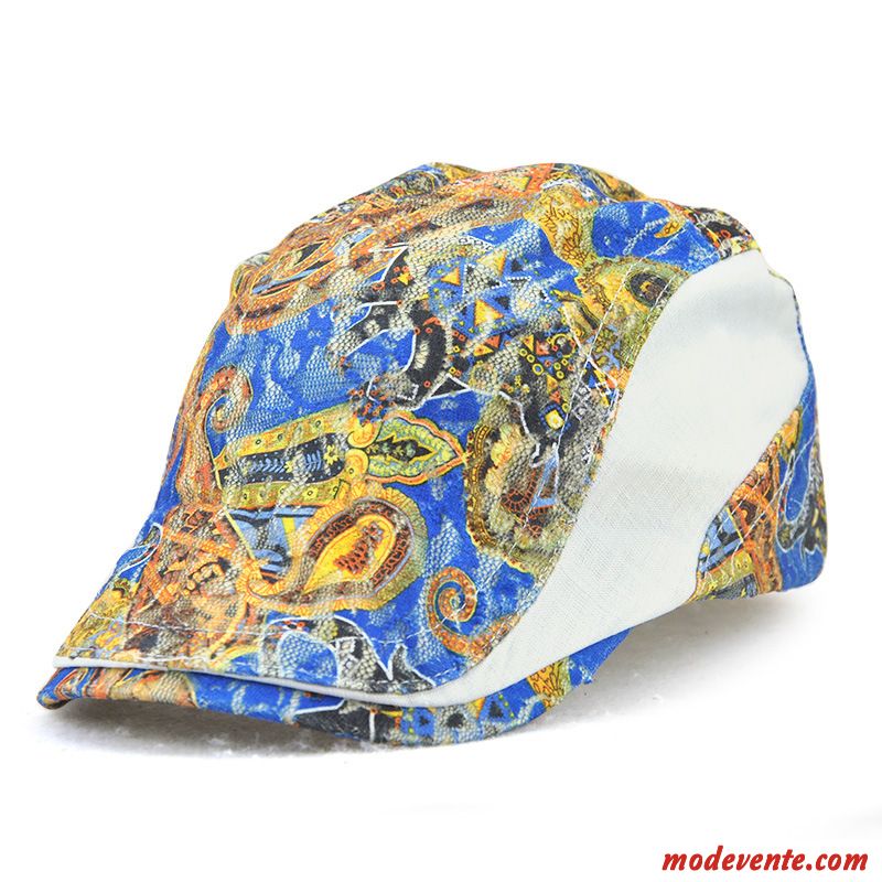 Chapeau Femme Charmant Doux Ombre Peintre Floral Casquette Bleu