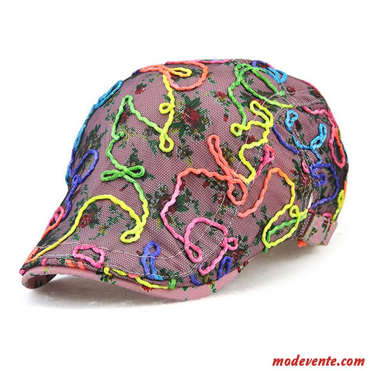 Chapeau Femme Charmant Doux Ombre Peintre Floral Casquette Bleu