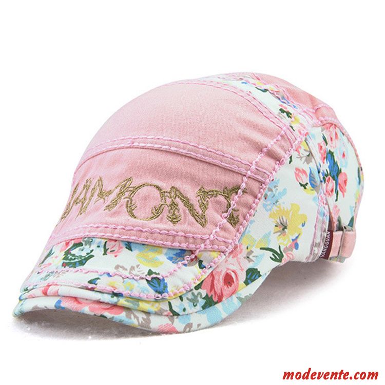 Chapeau Femme Charmant Doux Ombre Peintre Floral Casquette Bleu