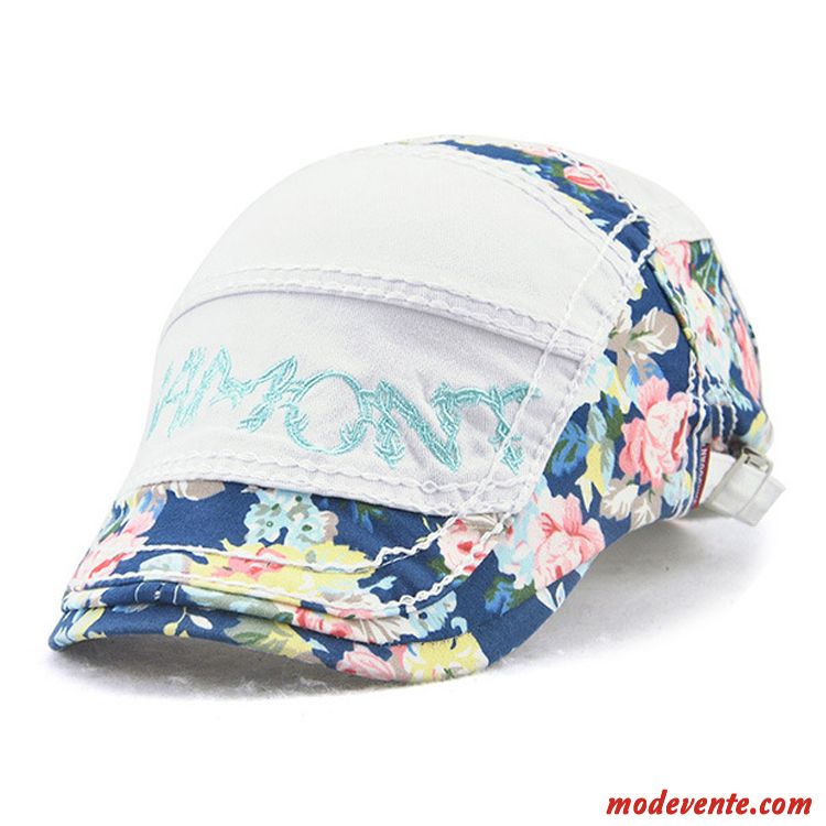 Chapeau Femme Charmant Doux Ombre Peintre Floral Casquette Bleu