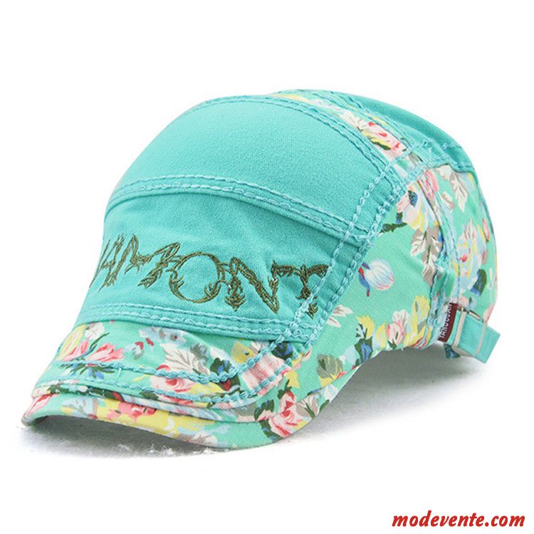 Chapeau Femme Charmant Doux Ombre Peintre Floral Casquette Bleu