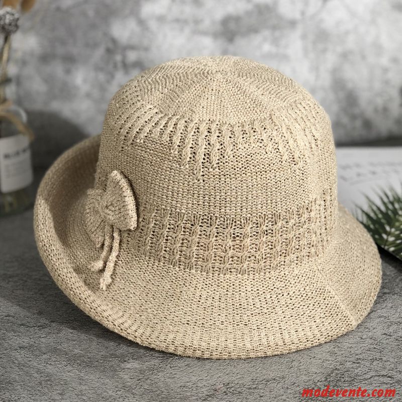 Chapeau Femme Crème Solaire Personnes Âgées Ombre Sertissage Milieu Chapeau De Pêcheur Pure Rose