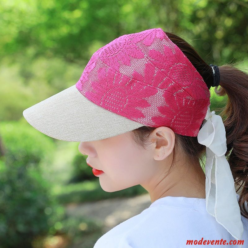 Chapeau Femme Crème Solaire Respirant Courir Voyage Été Ombre Rose