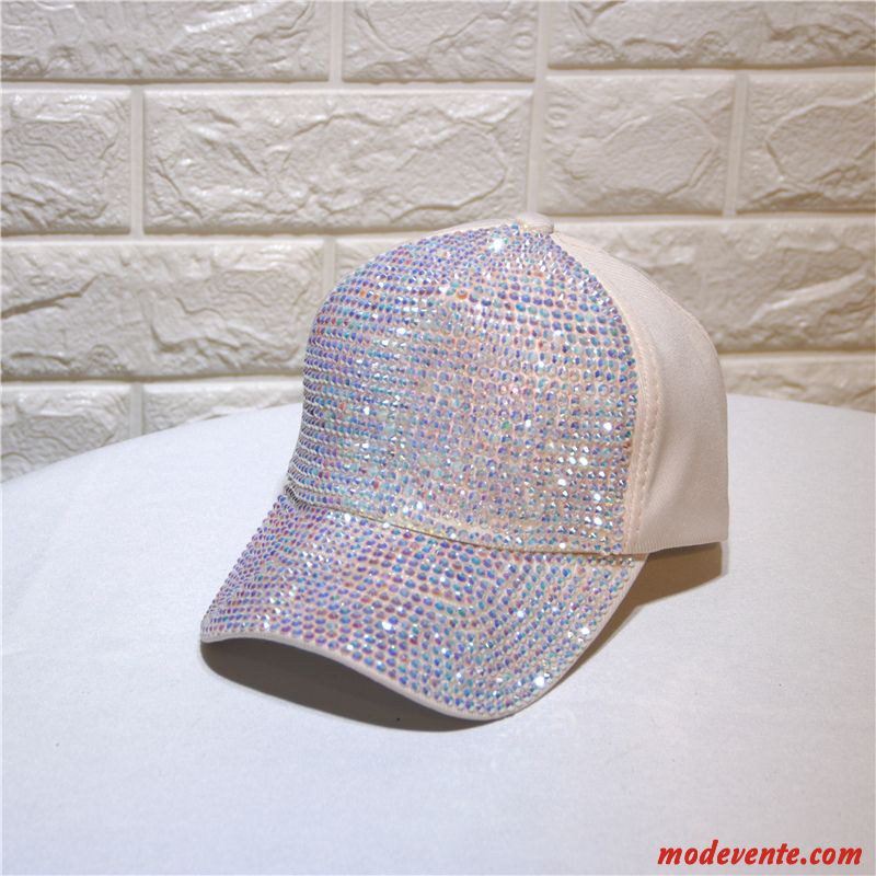 Chapeau Femme Diamant All-match Été Chapeau De Soleil Mode Casquette Noir