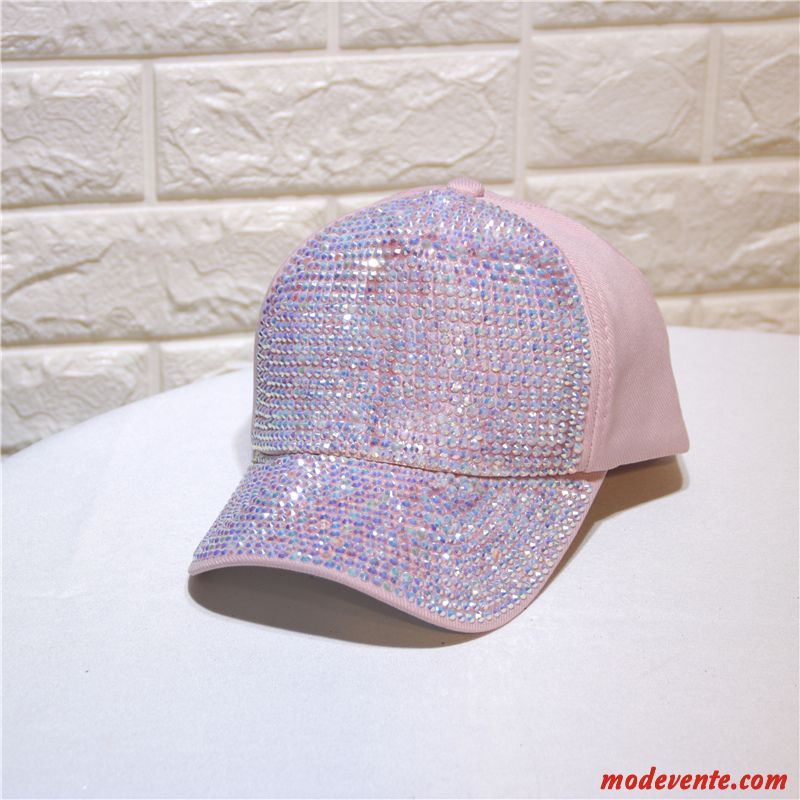 Chapeau Femme Diamant All-match Été Chapeau De Soleil Mode Casquette Noir