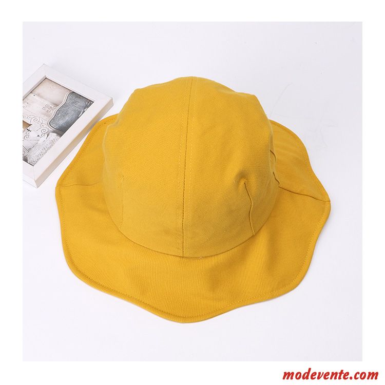 Chapeau Femme Frais All-match Chapeau De Pêcheur Tendance Étudiant Art Jaune