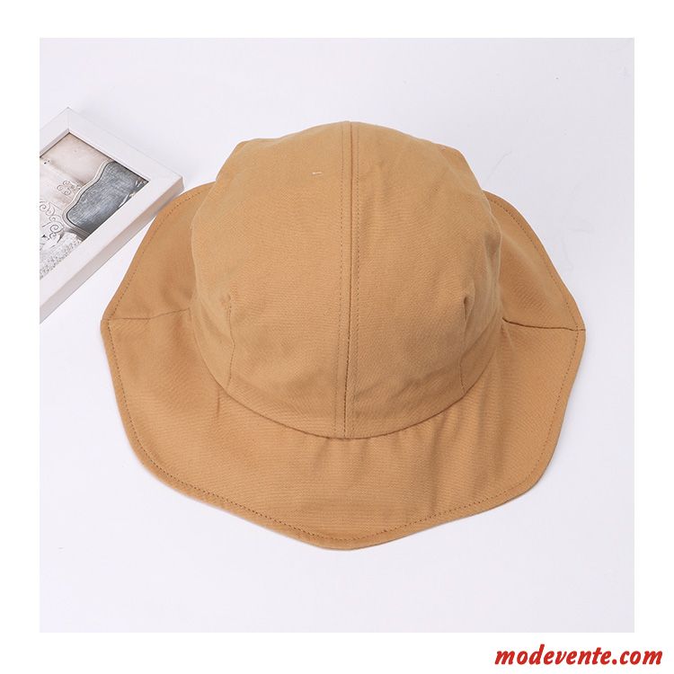 Chapeau Femme Frais All-match Chapeau De Pêcheur Tendance Étudiant Art Jaune