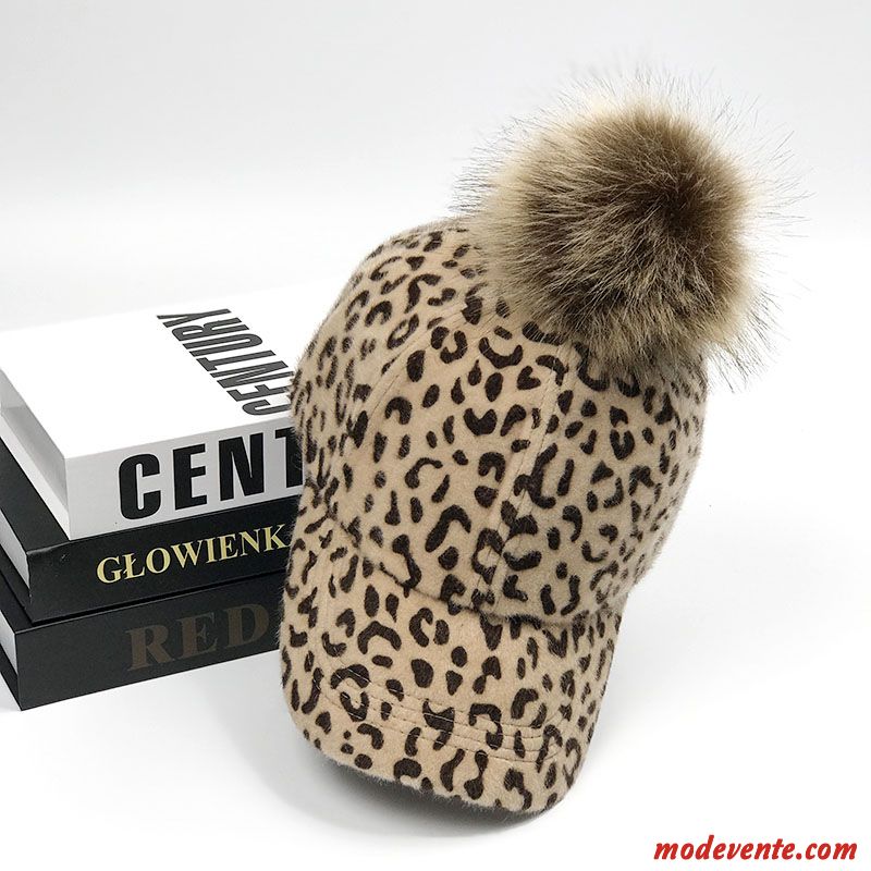 Chapeau Femme Hairball Printemps Tendance Leopard Casquette Enfant