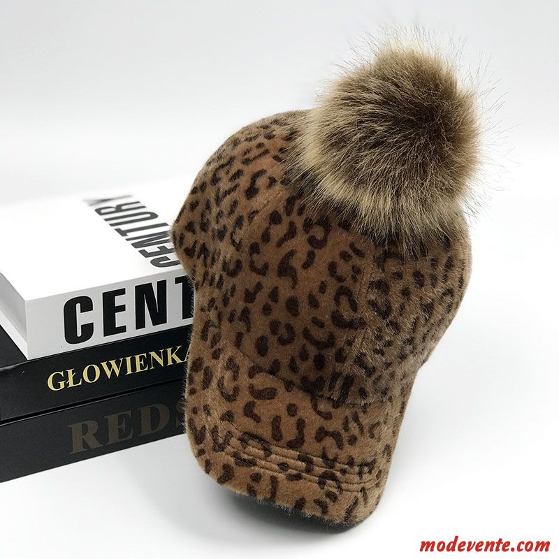Chapeau Femme Hairball Printemps Tendance Leopard Casquette Enfant