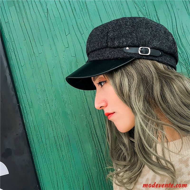 Chapeau Femme Hiver Casquette L'automne Anis Étoilé All-match Réseau Rouge Marron