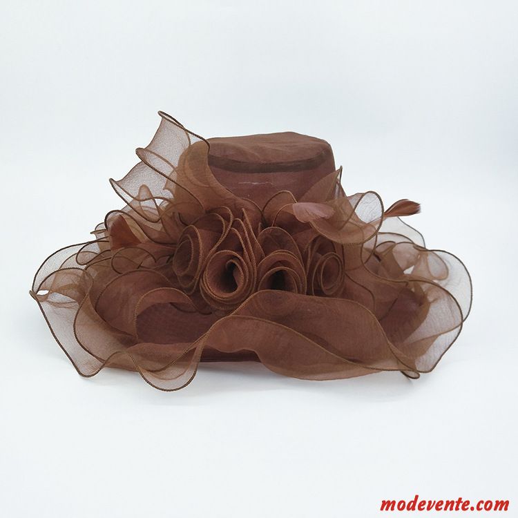 Chapeau Femme Le Nouveau Mode Fleurs Europe Ombre Été Marron Violet