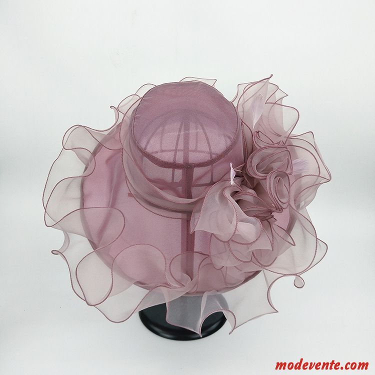 Chapeau Femme Le Nouveau Mode Fleurs Europe Ombre Été Marron Violet