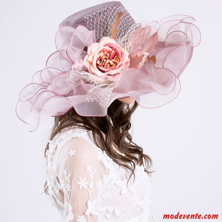 Chapeau Femme Le Nouveau Mode Fleurs Europe Ombre Été Marron Violet