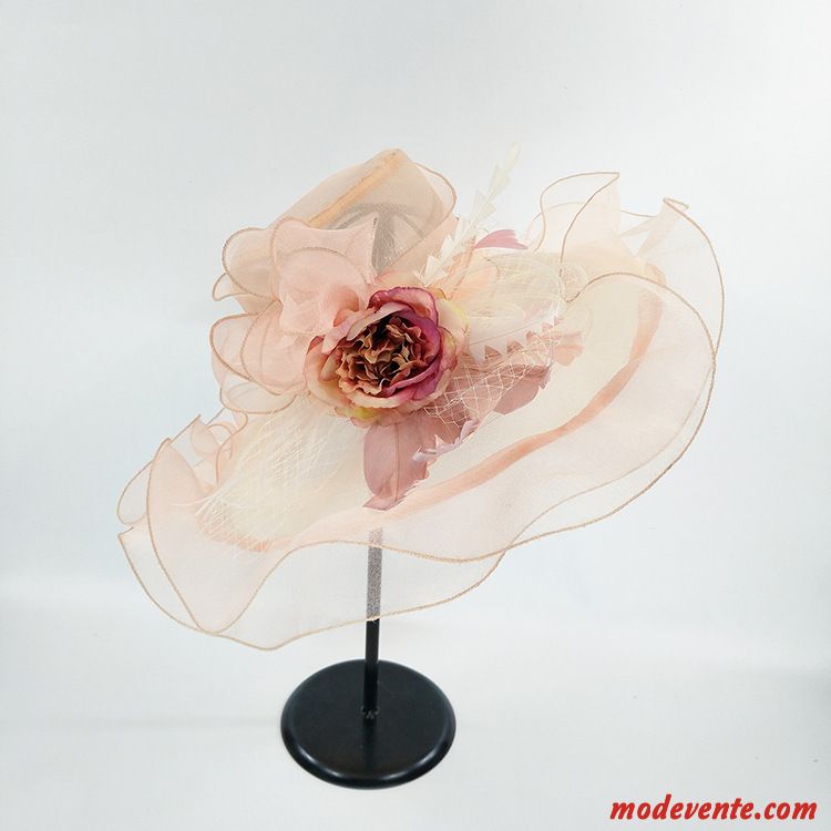 Chapeau Femme Le Nouveau Mode Fleurs Europe Ombre Été Marron Violet