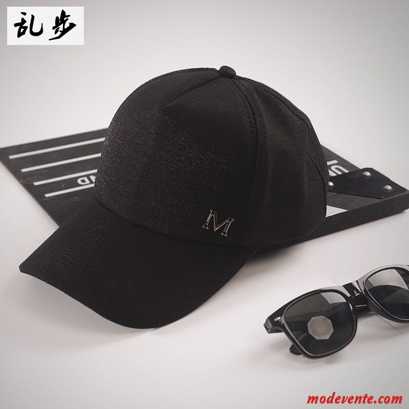 Chapeau Femme Lettre Été Soie Casquette Tendance Amoureux Noir