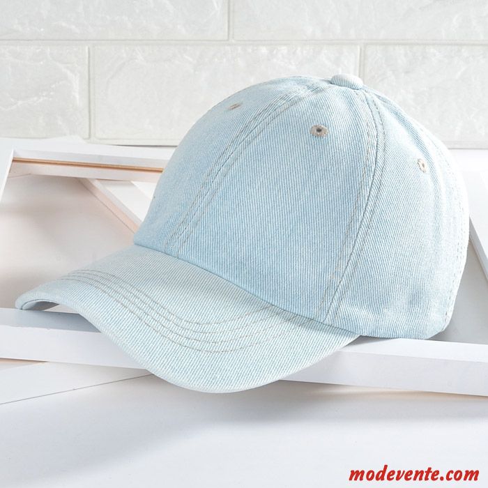 Chapeau Femme Loisir Ombre Casquette De Baseball Denim Crème Solaire Homme Bleu