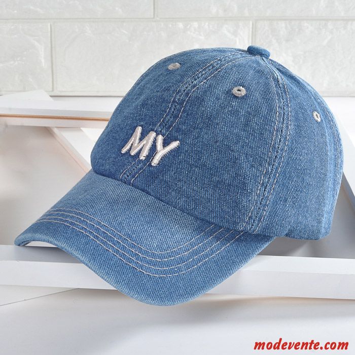 Chapeau Femme Loisir Ombre Casquette De Baseball Denim Crème Solaire Homme Bleu