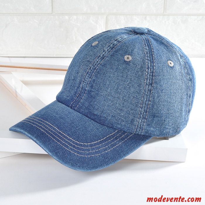 Chapeau Femme Loisir Ombre Casquette De Baseball Denim Crème Solaire Homme Bleu