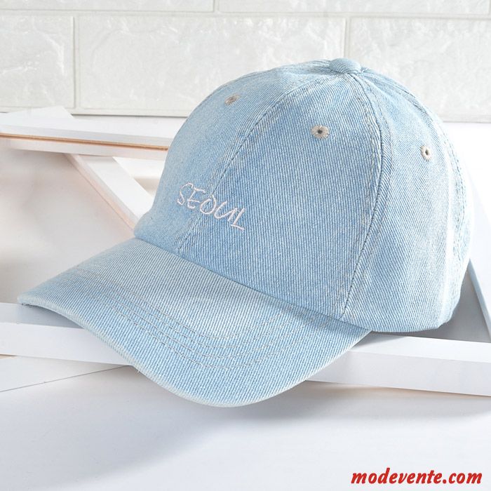 Chapeau Femme Loisir Ombre Casquette De Baseball Denim Crème Solaire Homme Bleu