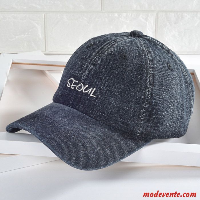 Chapeau Femme Loisir Ombre Casquette De Baseball Denim Crème Solaire Homme Bleu