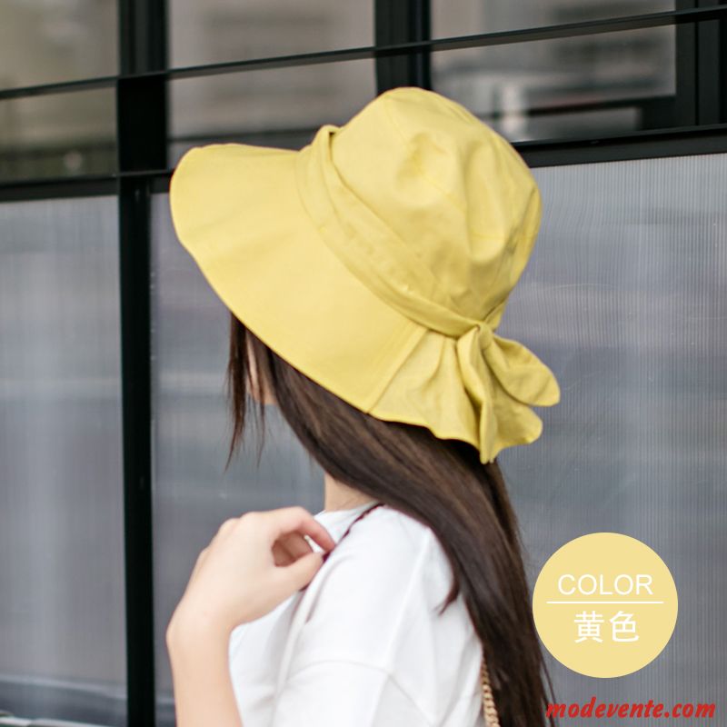 Chapeau Femme Ombre Gros Chapeau De Soleil Plier Crème Solaire Été Pure Noir