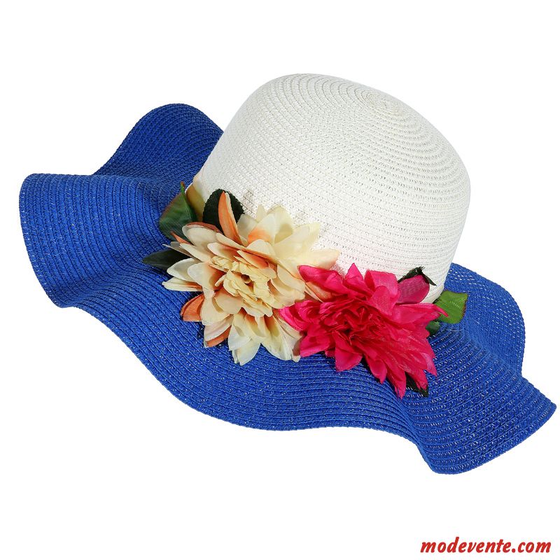 Chapeau Femme Ombre Plier Chapeau De Paille Mode Gros Crème Solaire Jaune