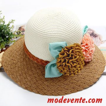 Chapeau Femme Ombre Plier Chapeau De Paille Mode Gros Crème Solaire Jaune