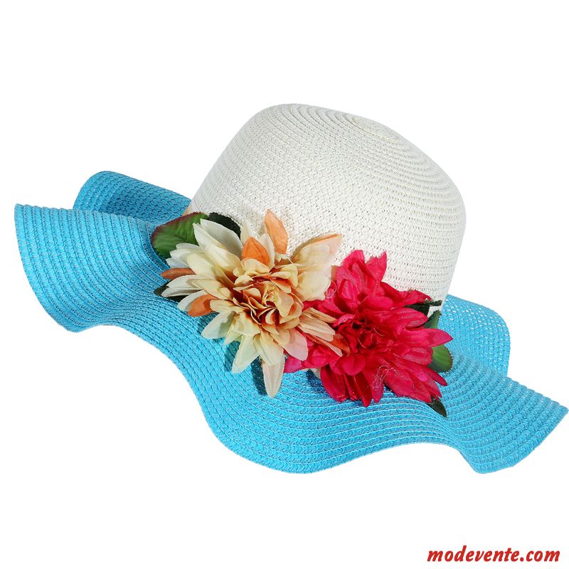 Chapeau Femme Ombre Plier Chapeau De Paille Mode Gros Crème Solaire Jaune