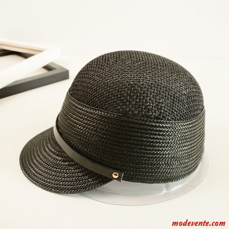 Chapeau Femme Piqûre Été Tendance Casquette Ombre All-match Noir