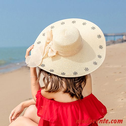 Chapeau Femme Plage Ombre All-match Gros Crème Solaire Tendance Violet Rose