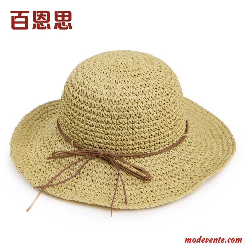 Chapeau Femme Plier Chapeau De Soleil Crème Solaire Plage All-match Été Rouge