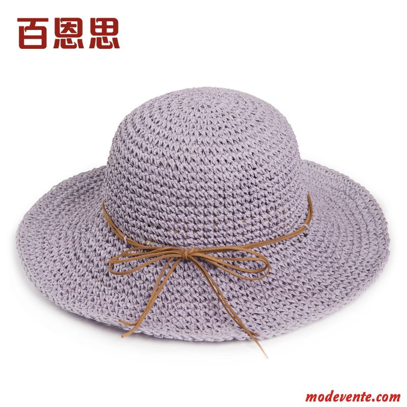 Chapeau Femme Plier Chapeau De Soleil Crème Solaire Plage All-match Été Rouge