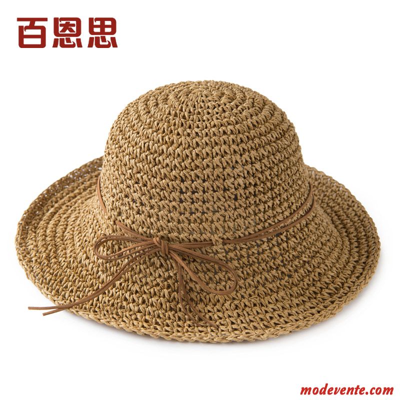 Chapeau Femme Plier Chapeau De Soleil Crème Solaire Plage All-match Été Rouge