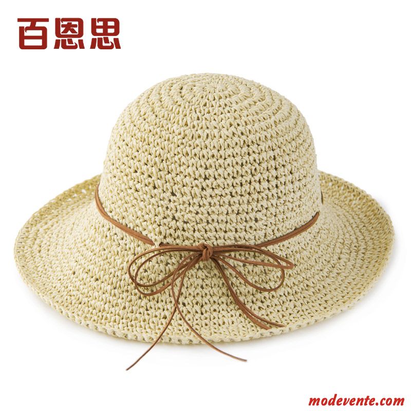 Chapeau Femme Plier Chapeau De Soleil Crème Solaire Plage All-match Été Rouge