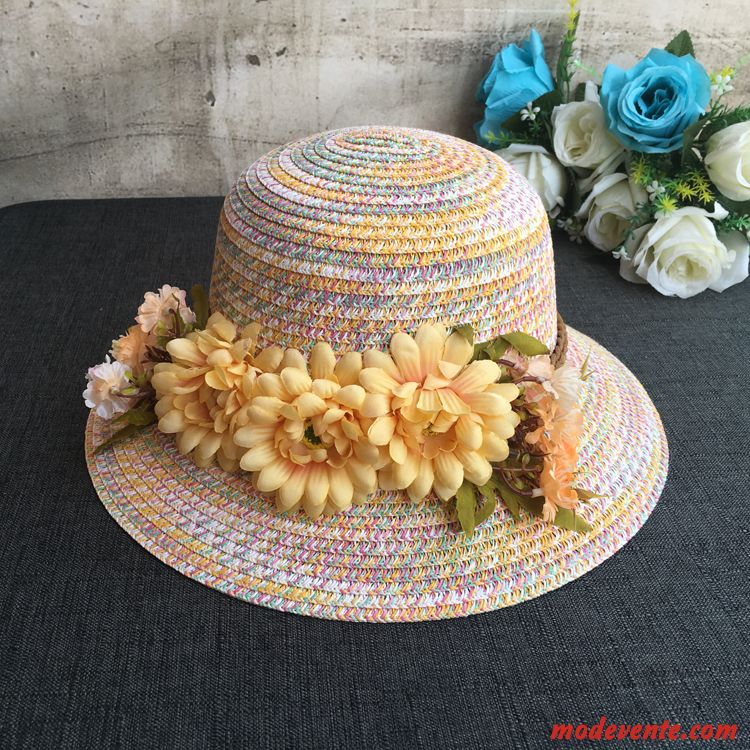 Chapeau Femme Plier Frais Été Plage Voyage Ombre Coloré Violet