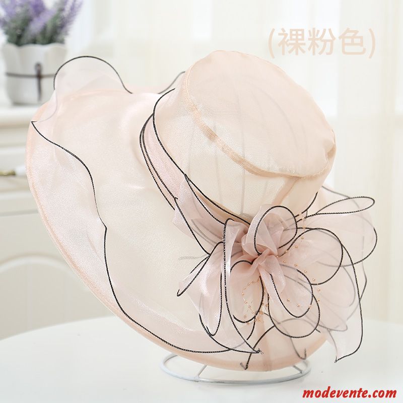 Chapeau Femme Plier Ombre Plage Gros Loisir Été Rose