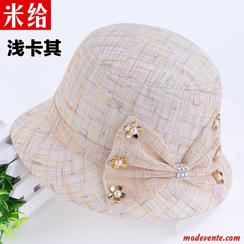 Chapeau Femme Printemps Crème Solaire Été Chapeau De Pêcheur Casquette Milieu Jaune