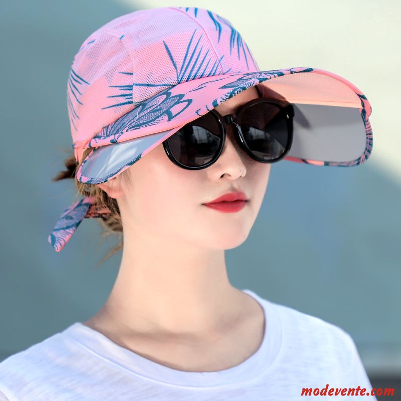 Chapeau Femme Voyage All-match Ombre Chapeau De Soleil Été Crème Solaire Rouge Violet