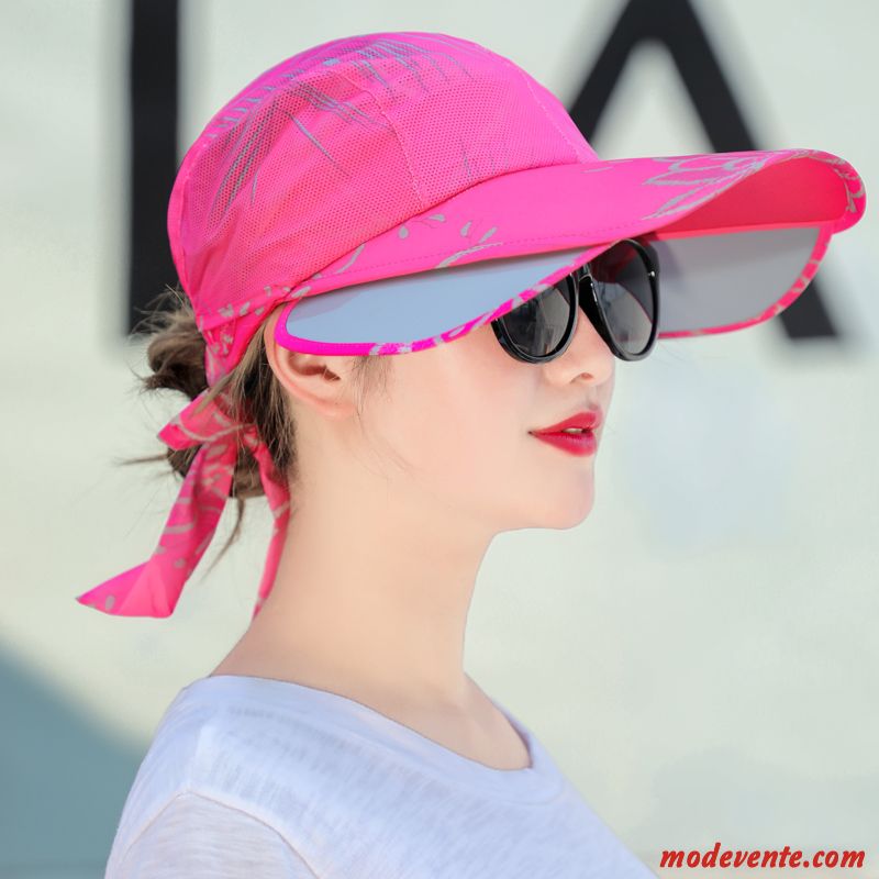 Chapeau Femme Voyage All-match Ombre Chapeau De Soleil Été Crème Solaire Rouge Violet