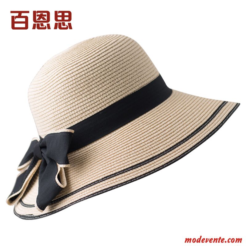 Chapeau Femme Été Crème Solaire Chapeau De Soleil Britanique All-match Gros Bleu