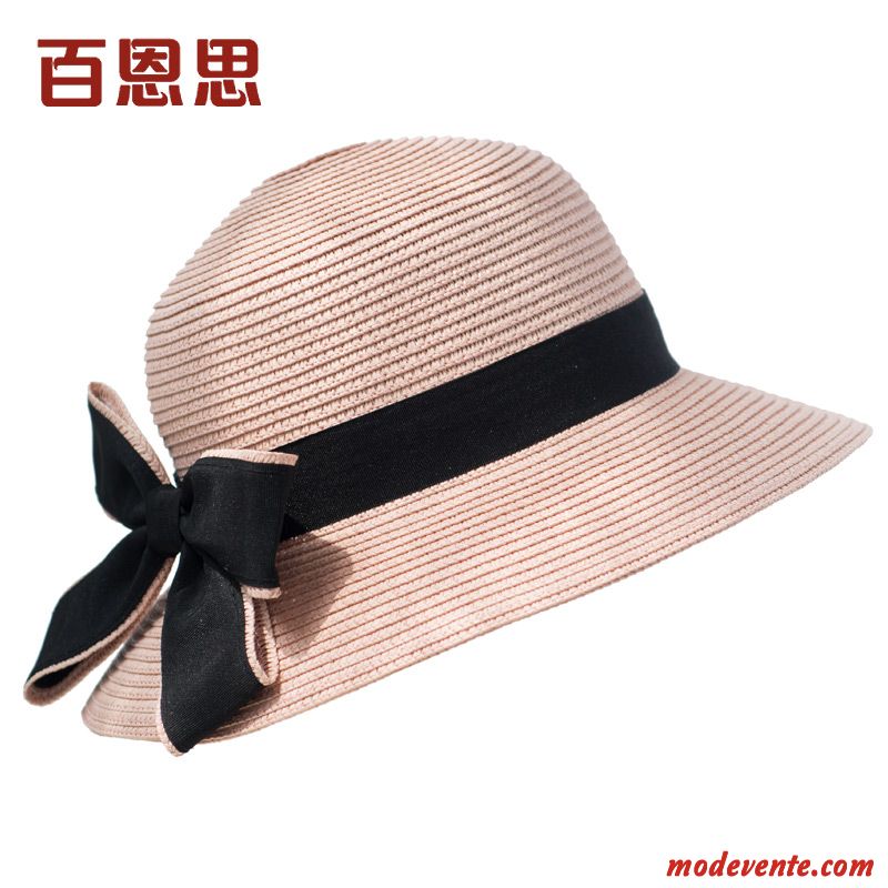 Chapeau Femme Été Crème Solaire Chapeau De Soleil Britanique All-match Gros Bleu